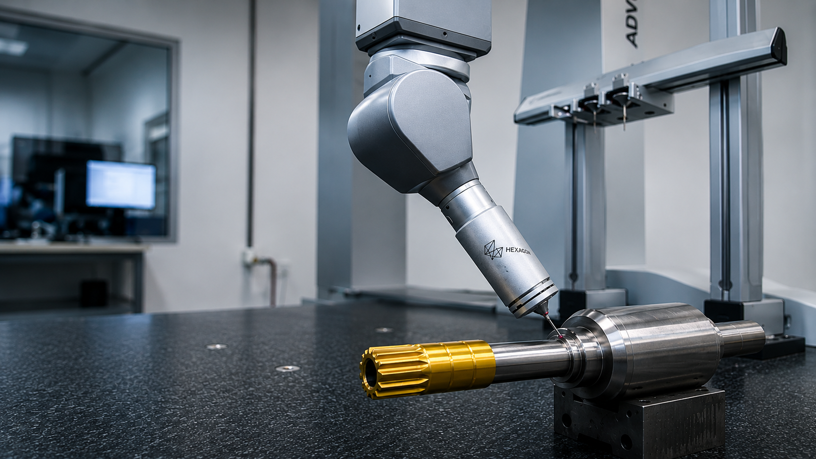 CMM inspection probe in Colbrit metrology lab